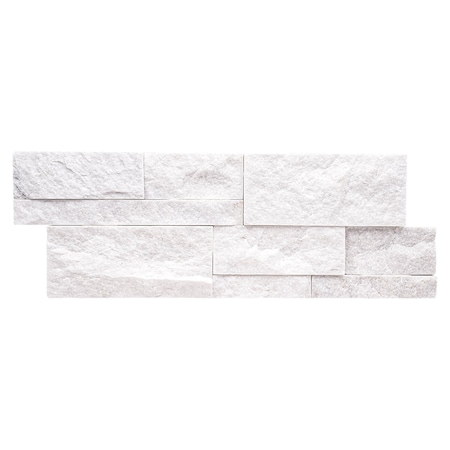 Ackland Sample Stonecrest Auric White Splitface Natural Stone Ledger Panel Wall Tile AKPLPQAUWH9X24F-SM
